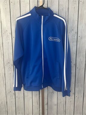 Nintendo World Champion 1985 NES Controller Blue Track Jacket Vintage Y2K M